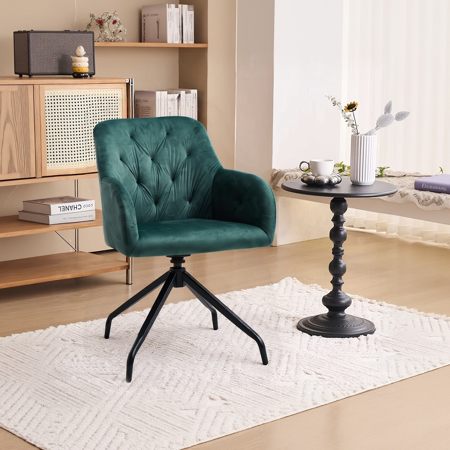 Eetkamerstoelen – Draaistoelen – Armstoelen – Velzet Stoelen – Bureaustoelen – Olijfgroen – 360 Graden Draaibaar – Memory Foam Zitting