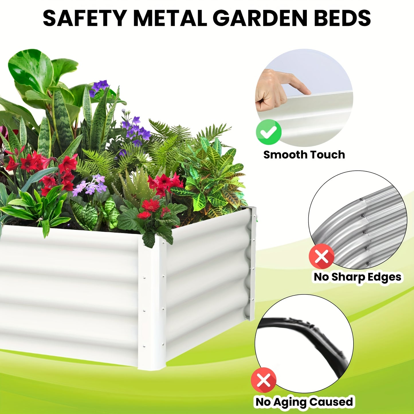 Verhoogde Plantenbak – Moestuinbak – Tuinbak – Plantbak – Bloembak – Gegalvaniseerd Staal – Groot Formaat 182x91x61 cm – Weerbestendig & Open Bodem Design