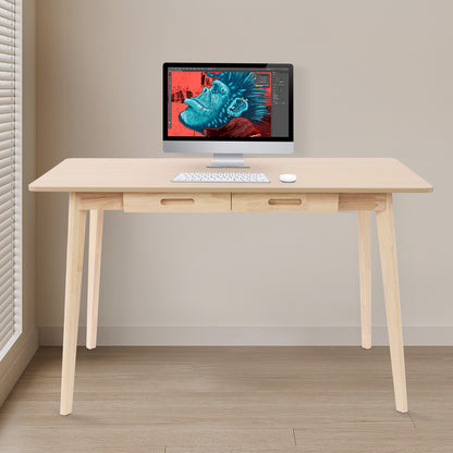 Bureau – Computerbureau – Bureautafel – Schrijftafel – Werktafel – Extra Brede Werkruimte 120x55 cm – Massief Hout Met Eikenfineer, Robuust A-Frame Ontwerp