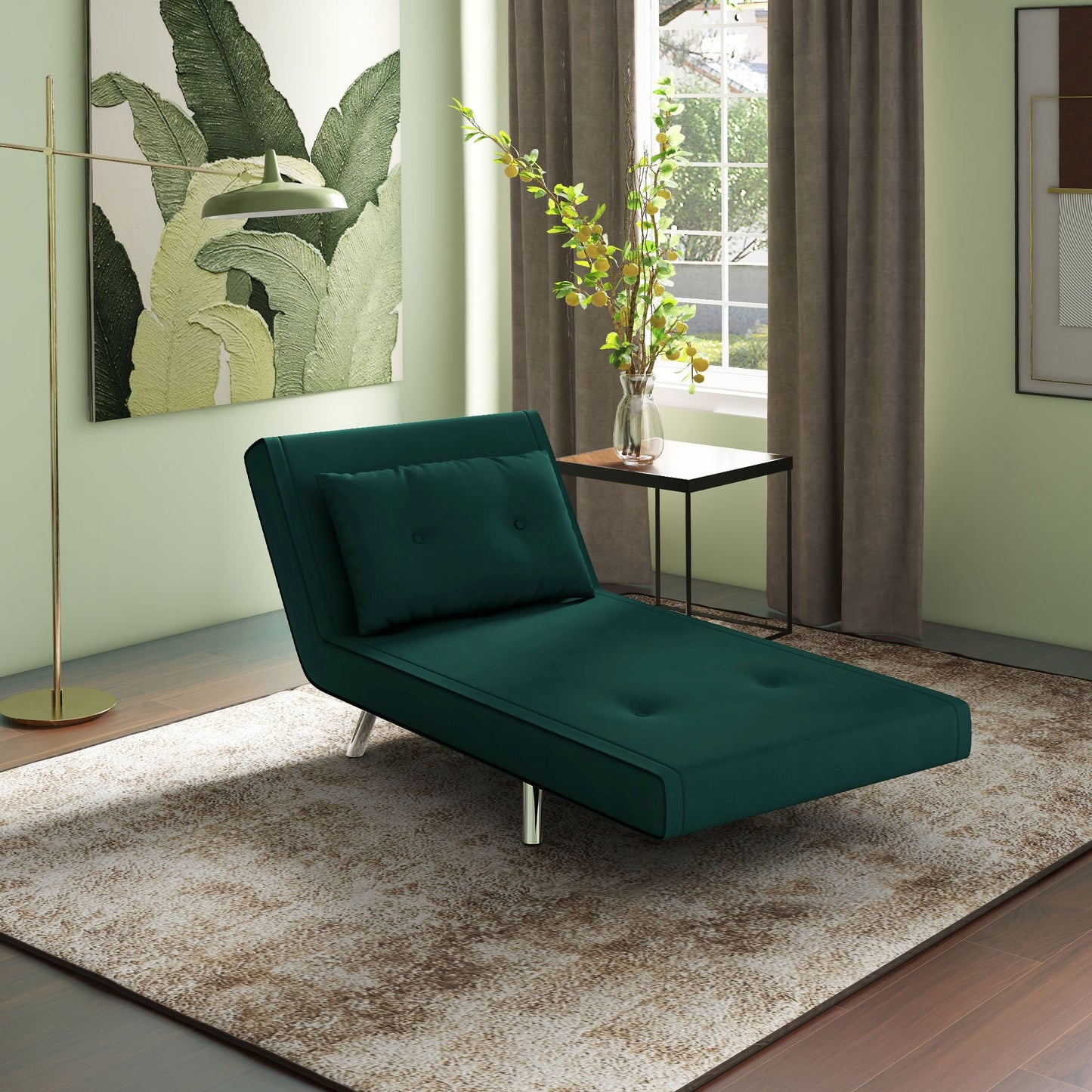 Slaapfauteuil – Relaxstoel – Bedfauteuil – Gastenbed – Velours Fauteuil – Donkergrijs – 3-stand Verstelbare Rugleuning – Compact 77x88x83 cm