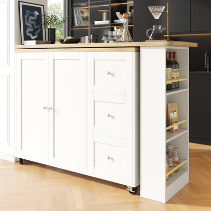 Dressoir – Opbergkast – Ladekast – Keukenkast – Wandkast – 360° Draaibaar – Verstelbare Lengte 135-203 cm