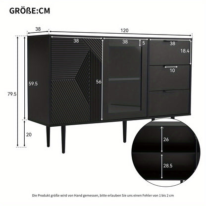 Kast – Opbergkast – Ladekast – Dressoir – Vloerkast – Modern Design – Duurzaam Spaanplaat & Hout – 2 Lades & Open Planken