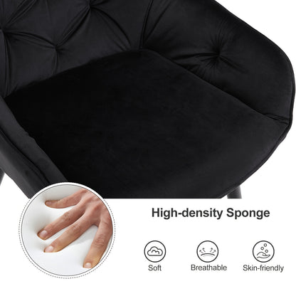 Eetkamerstoelen – Stoelen – Kuipstoelen – Woonkamerstoelen – Keukenstoelen – Velvet Bekleding – Dik Gewatteerd – Met Armleuning – Met Metalen Onderstel – Grijs
