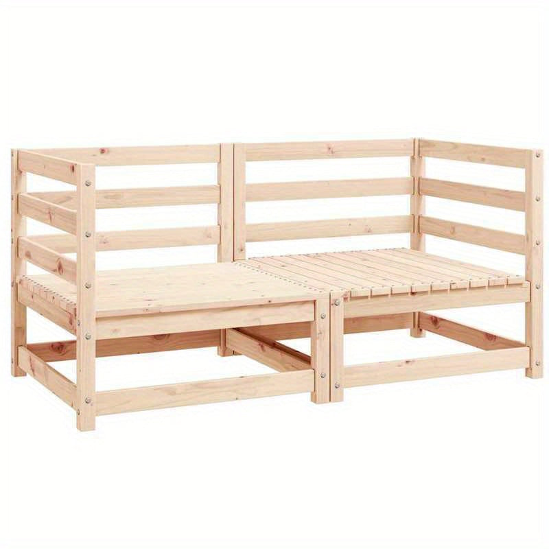 Hoekbank Tuin – Loungeset Buiten – Tuinbank – Terrasbank – Buitenmeubels – Variant Brun – Duurzaam Massief Vurenhout – Weerbestendig Ontwerp