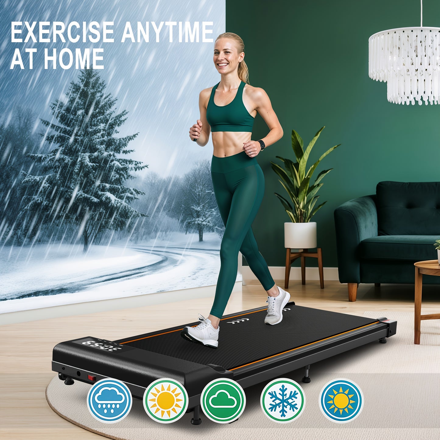 Walking Pad Treadmill – Foldable Treadmill – Treadmill Portatif – Indoor Walking Machine – Compact Home Treadmill – 2,25 HP Motor – 7% Incline & 7-Layer Running Surface