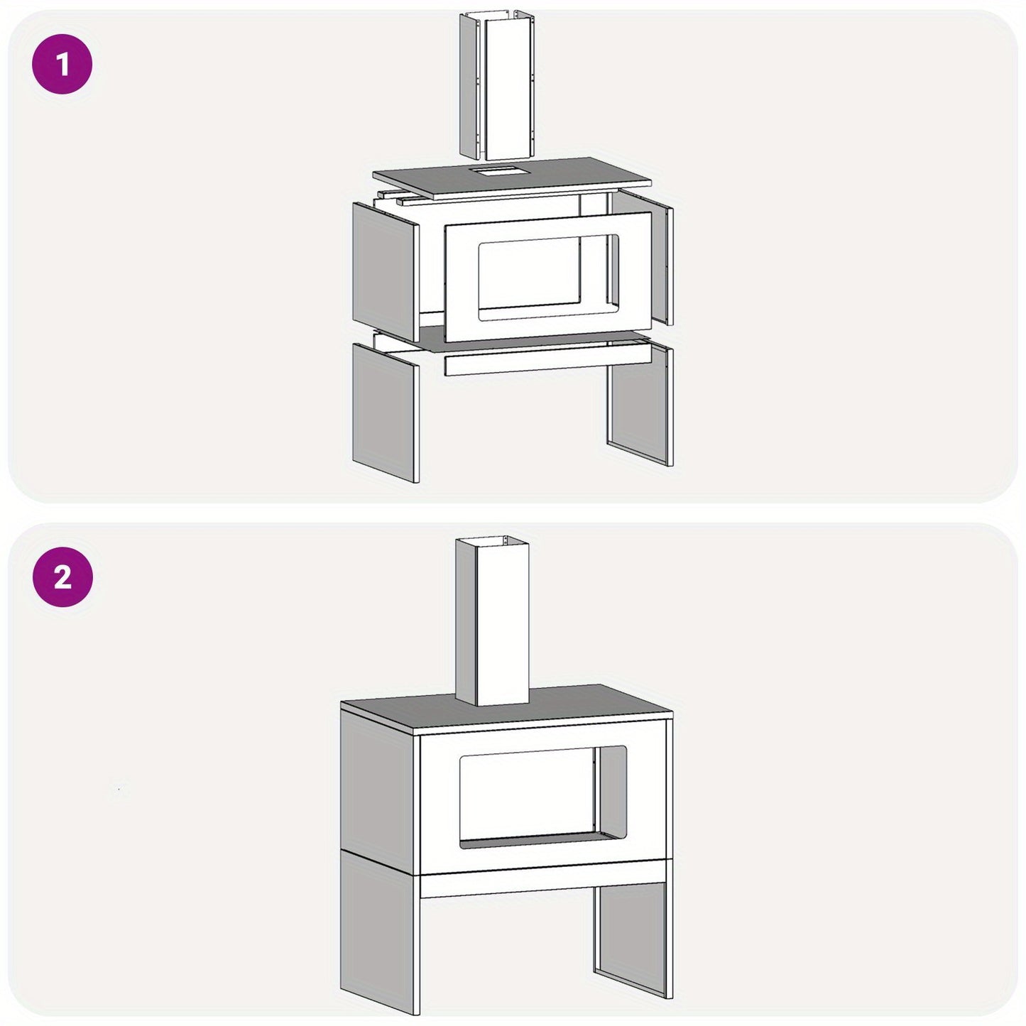Vuurschaal – Vuurkorf – Tuinhaard – Buitenhaard – Terrashaard – Zwart Staal – Rechthoekig Design – 60x40x96 cm – Efficiënte Ventilatie – Opbergruimte