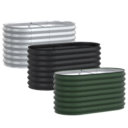 Hoogtebak Tuin – Verhoogd Plantenbed – Moestuinbak – Kruidenbak – Bloembak – Ovaal 300x60x60 cm – Gegalvaniseerd Staal – Roestvrij & Weerbestendig