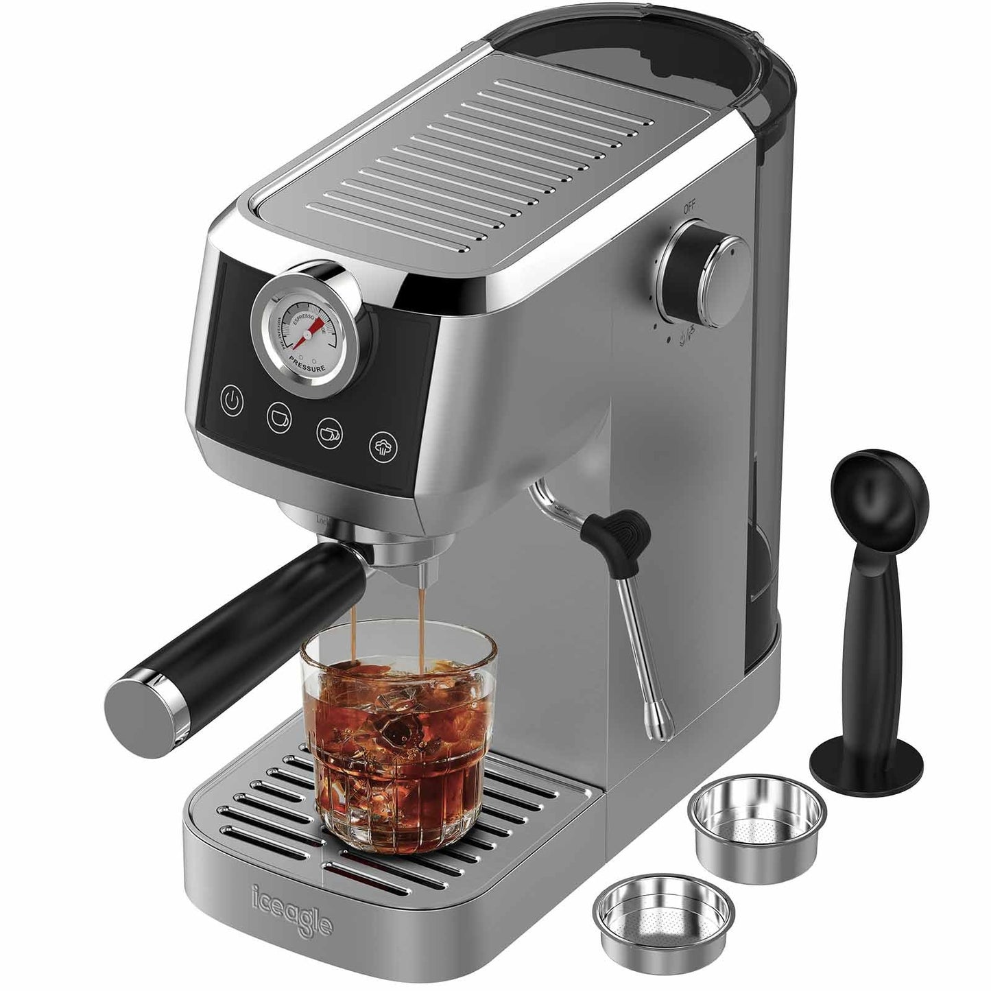 Espressomachine – Koffiezetapparaat – Koffiemachine – Siebdrager – Volautomaat – 20 Bar Italiaanse Pomp – RVS Behuizing 1,3L Watertank