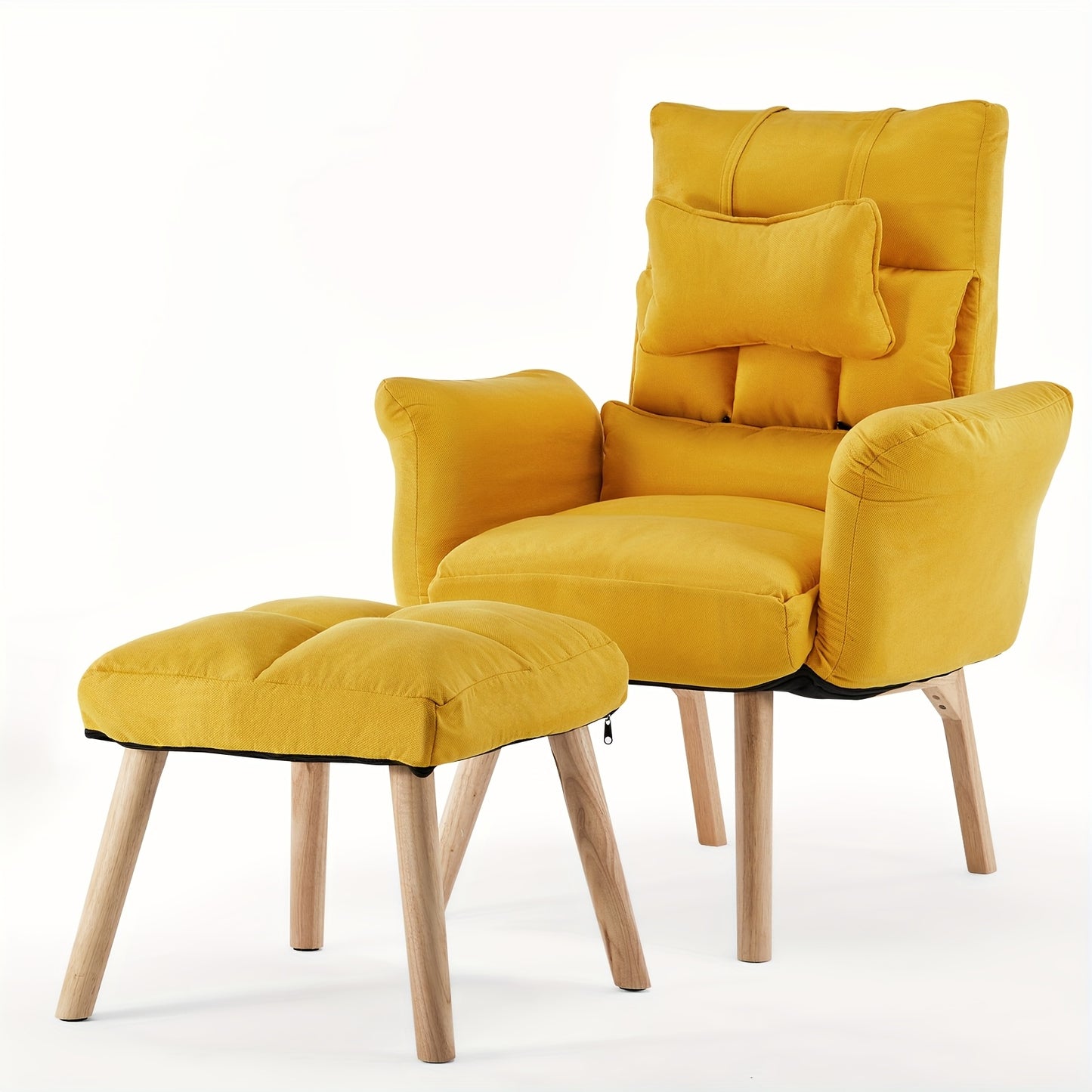 Ligstoel – Relaxstoel – Tuinstoel – Loungestoel – Verstelbare Rugleuning 6 Posities – Inclusief Voetenbank 47x47 cm