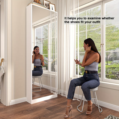 Schoenenkast – Schoenenrek – Schoenenopberger – Halkast – Schoenenbank – Spiegeldeur – Ruimtebesparend Design – Hout