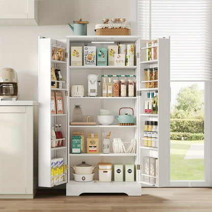 Keukenkast – Keukenbuffet – Opbergkast – Ovenkast – Staande Kast – Wit – Multifunctioneel – 60x35x128 cm – Verstelbare Planken – Antikantelbeveiliging