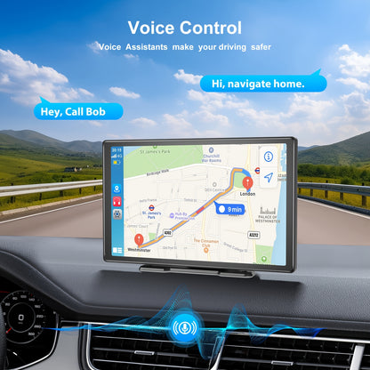 Draagbare Car Player – Autoradio – Multimedia Systeem – Navigatie – Infotainment – 9 Inch IPS+ 2.5D Touchscreen – Wireless CarPlay & Android Auto – Dual Lens Camera 2.5K Voor & 1080p Achter