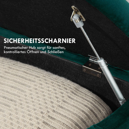 Opbergbank – Zitbank – Opbergkist – Halbank – Opbergbox – Fluweel Bekleed – Rubberen Houten Poten – 120x46x42 cm – Duurzaam en Comfortabel