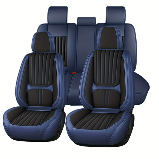 Autostoelhoes – Stoelhoes Auto – Stoelbeschermer – Auto Bekleding – Universele Autostoelhoezen – Nappa Leer – Ademend Comfort – Volledige Voorstoelen + Halve Achterbank