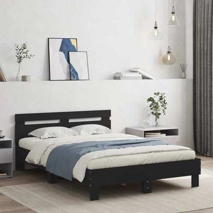 Bed frame con Headboard Nero 120x190cm in Wood Multilayer Removable and durable