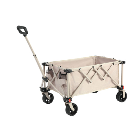 Folding Trolley, Folding Travel Trolley with Omni-Directional Wheels, Heavy Duty Garden Trolley, Gardening Trolley with Adjustable Handle, Practical Outdoor Travel Trolley for Camping Shopping Sports Fishing