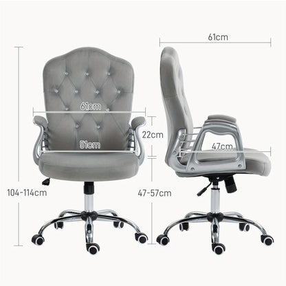 Ergonomische Bureaustoel – Comfortabele Werkstoel – Draaistoel – Bureaustoel Met Schommelfunctie – Verstelbare Zithoogte – Lichtgrijs Polyester – Max. 120 kg Belastbaar – Ademend En Stevig