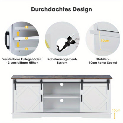 TV-meubel – TV-kast – TV-standaard – Entertainmentmeubel – Mediameubel – 150x40x60 cm – Schuifdeuren met Verstelbare Planken – Modern Minimalistisch Rustiek Design