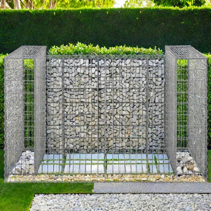 Afvalbak Buiten – Buitenprullenbak – Afvalemmer – Vuilnisbak – Afvalton – Gegalvaniseerd Staal – 180x100x110 cm – Weerbestendig & Afsluitbaar