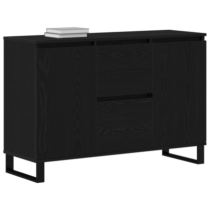 Sideboard Zwart Eiken 104x35x70cm Gelaagd Hout Removable storage practical