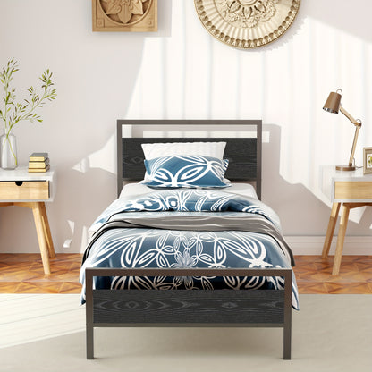 Metalen Bedframe – Stalen Bedbodem – Logeerbed Frame – Modern Jeugdbed – Bed Met Lattenbodem – Zwart – Stevig Stalen Frame – Opbergruimte Onder Bed