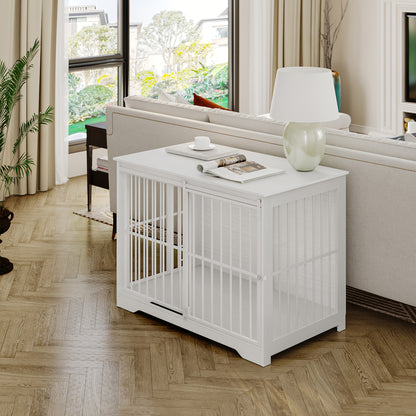 Heavy-Duty Dog Crate Furniture - Dual-Purpose Pet Cage & Side Table with Reinforced Sliding Doors, Spacious Interior for Large Dogs up to 100kg/220lbs, Sturdy Metal Construction, Modern design for Living Room, Bedroom, Office