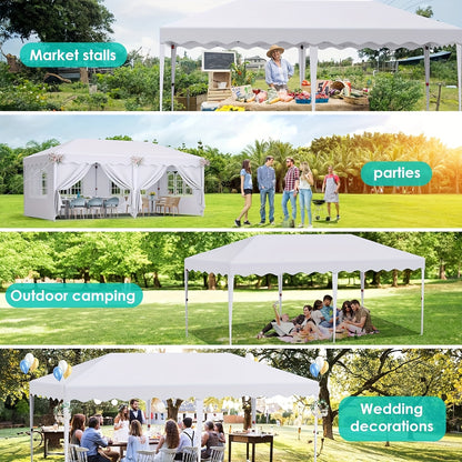 Partytent – Partytent Paviljoen – Tuinent – Opvouwbare Tent – Gazebo – 3x6 Meter – Waterdicht – Met 6 Afneembare Zijwanden