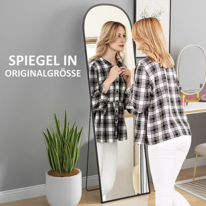 Full Body Spiegel – Staande Spiegel – Wandspiegel – Volledige Lengte Spiegel – Zwarte Spiegel – Anti-Fog Coating – Schokbestendig Aluminium Frame 169x49 cm