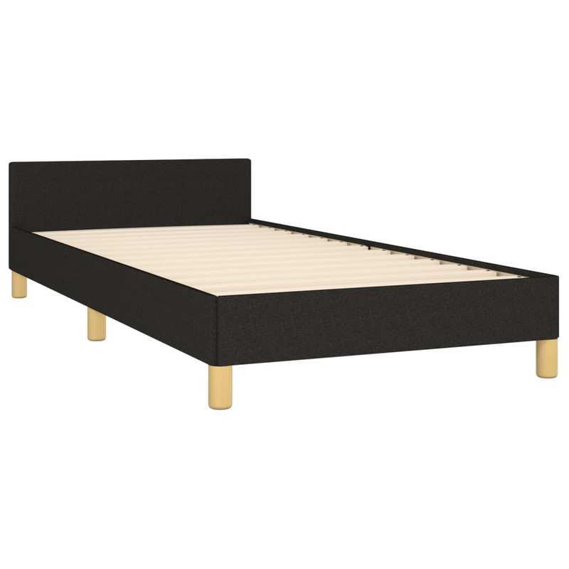 Bed frame without Mattress Black 80x200cm Tissue Practical, removable, suitable for all seasons, Bedroom Furniture, Spacesaving Bed, Stylish Bed Frame, Modern Bedroom, Easy Assembly, Wooden Frame, Simple Bed, Slatted Base, Ap