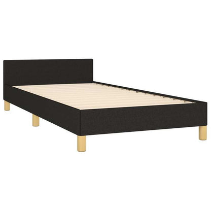 Bed frame without Mattress Black 80x200cm Tissue Practical, removable, suitable for all seasons, Bedroom Furniture, Spacesaving Bed, Stylish Bed Frame, Modern Bedroom, Easy Assembly, Wooden Frame, Simple Bed, Slatted Base, Ap