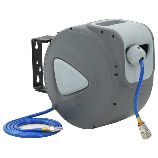Heavy-Duty Automatic Air Hose Reel - Non-Electric Heavy-Duty Construction, Compact Design for Workshop, Garage, Construction Site - 1/4" Air Hose Reel with Leak-Proof Connections - Ideal for Pneumatic Tools, Automotive, Manufacturing, Workshop Equipment,