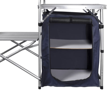 Opvouwbare Campingkeuken – Campingkast – Buitenkeuken – Kampeerkeuken – Tuinkeuken – Ruim Werkblad – Afneembaar Windscherm – Zilver