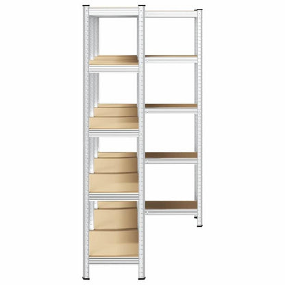 Opbergrek – Opbergkast – Stellingkast – Opbergrekken – Stellingrek – 5 Laags – Set Van 3 – Staal En Hout