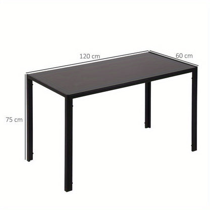 Eettafel – Keukentafel – Uitklapbare Tafel – Verstelbare Tafel – Kleine Eettafel – Modern Design – 120x60x75 cm – Hardhout & Zwart – Multifunctioneel en Ruimtebesparend