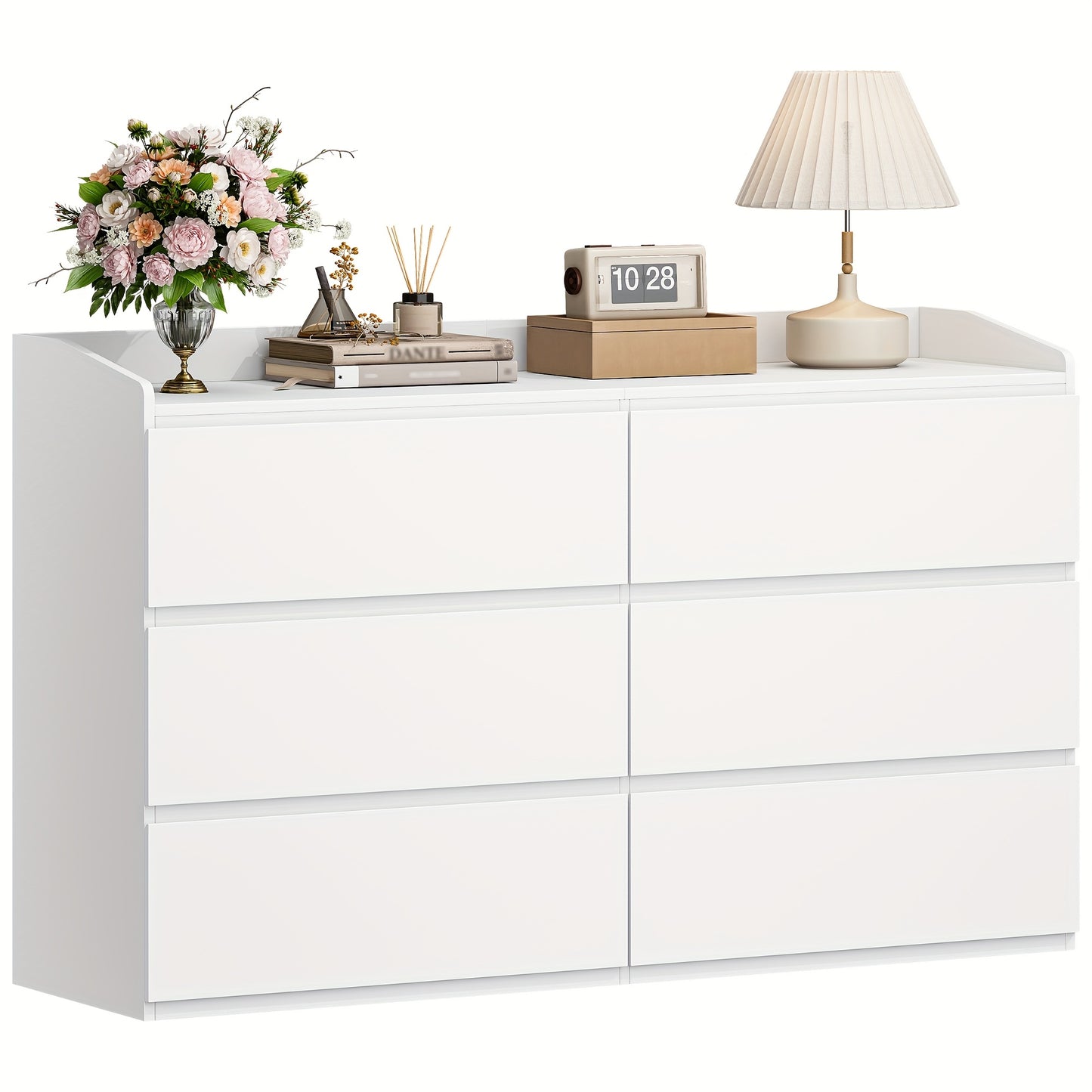 Ladekast – Commode – Kast – Opbergkast – Dressoir – 6 Lade(s) – Wit – Ruime Opbergruimte – Geruisloze Ladegeleiders