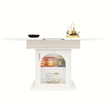 Eettafel – Eetkamertafel – Keukentafel – Tafel – Meubel – Wit – Vierkant – Met Opbergruimte – Ruimtebesparend Design