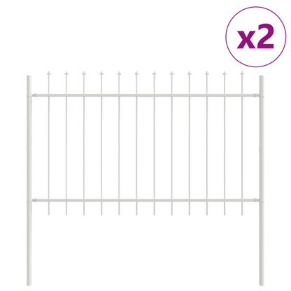 3.4x1.2m White Metal Garden Fence with Pointed Tops - Durable Steel Privacy Fence for Yard, Patio, or Garden Border, Easy Installation, No Tools Needed, Garden Fence Privacy, Outdoor Security, Modern Aesthetic, Sturdy Constru