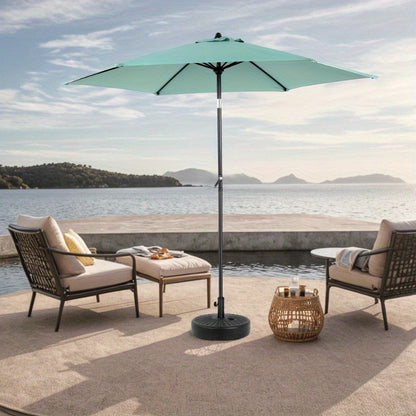 Grote Parasol – Dubbele Parasol – Rechthoekige Parasol – Luifel – Zwengelparasol – Metalen Frame – Waterafstotende Stof – Lichtgroen