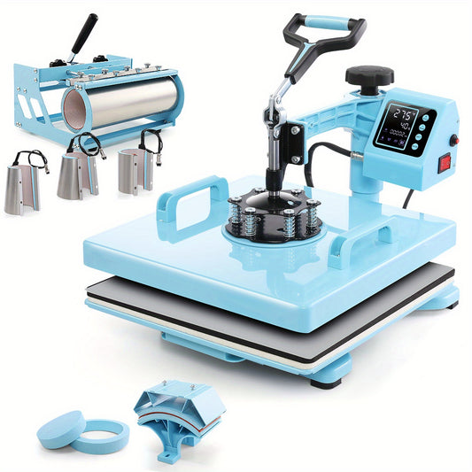 Transferpers – Hittepers – Warmtepers – Heat Press – Drukpers – 8-in-1 Functies – 38x38 cm – RVS Behuizing