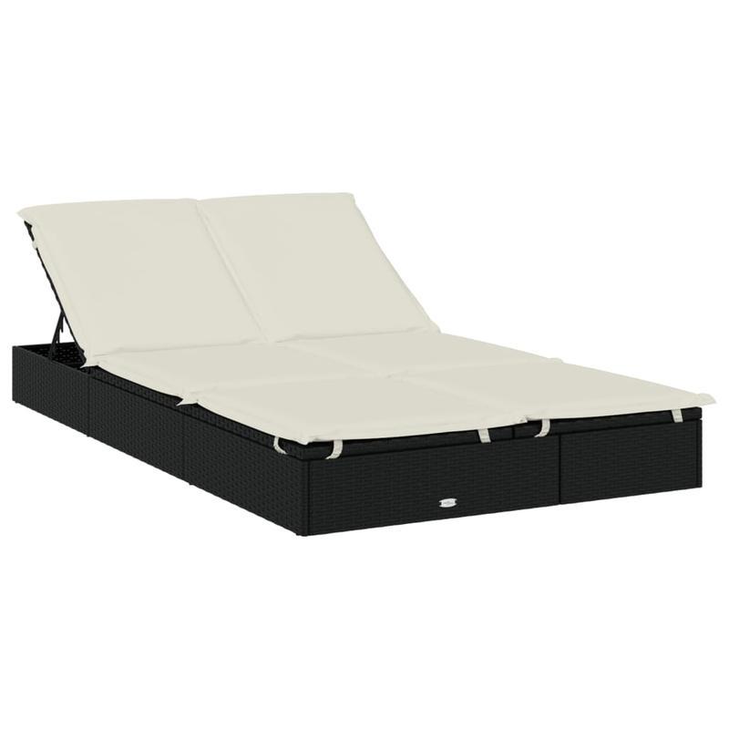 2-persoons Ligstoel – Tweezits Strandstoel – Buitenbank – Zonnescherm Stoel – Opvouwbare Relaxstoel – Inklapbaar Zonnedak – Weerbestendig Materiaal – 213x118x97 cm