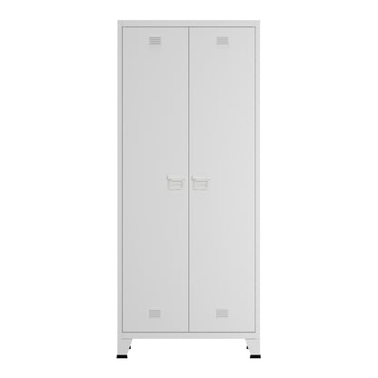 Stalen Kledingkast – Garderobekast – Opbergkast – Kledingrek – Kledingstation – Industrieel Design – Ventilatie Deuren – 180 x 90 x 40 cm – Stevige Stalen Constructie