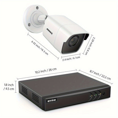 Beveiligingscamera Set – Camerabewaking – Bewakingscamera – CCTV Systeem – Surveillance Systeem – 4x 5MP Outdoor Camera’s – 8-Kanaals DVR Recorder – Mens- en Voertuigdetectie – Nachtzicht – 1TB HDD – H.265+ Compressie