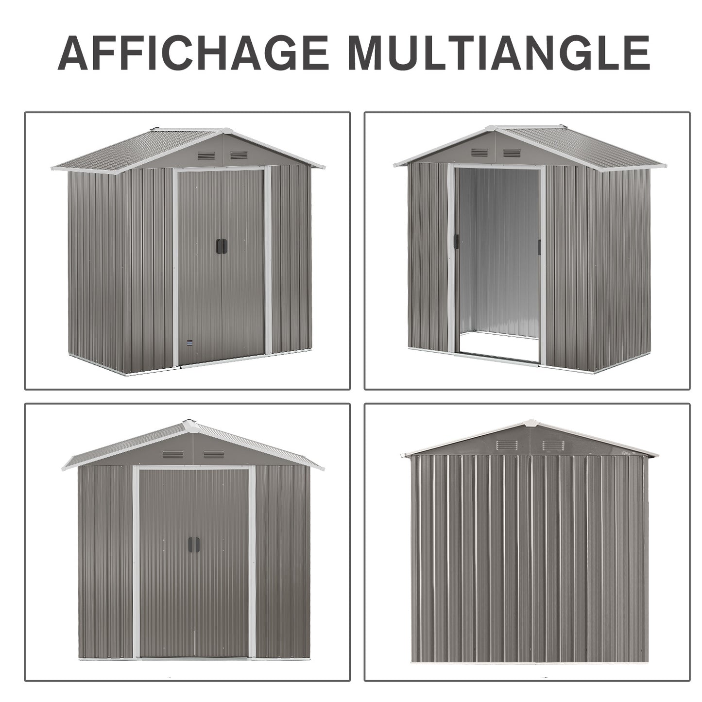 Tuinhuisje – Tuinkast – Berging – Gereedschapsschuur – Tuinberging – Gegalvaniseerd Staal – 2,1 m² Ruimte – Dubbele Schuifdeuren – Ventilatie
