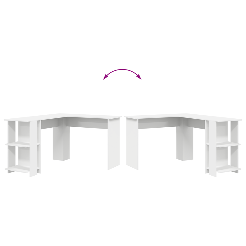 Hoekbureau – Bureau – Computerbureau – Werktafel – Wit – Ruim Werkblad – Duurzaam Gefineerd Hout