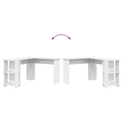Hoekbureau – Bureau – Computerbureau – Werktafel – Wit – Ruim Werkblad – Duurzaam Gefineerd Hout