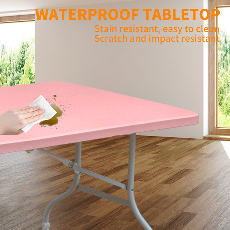 Inklapbare Tafel – Opvouwbare Tafel – Klaptafel – Campingtafel – Picknicktafel – Stevig Metalen Onderstel – Marmeren Kunststof Tafelblad 180 cm