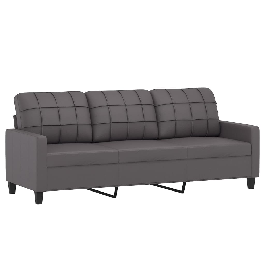 3-zitsbank – 3-zitsbank met voetenbankje – Driezitsbank – Sofa 3-zits – Bankstel – Kunstleer – Met metalen frame – Comfortabele zachte vulling
