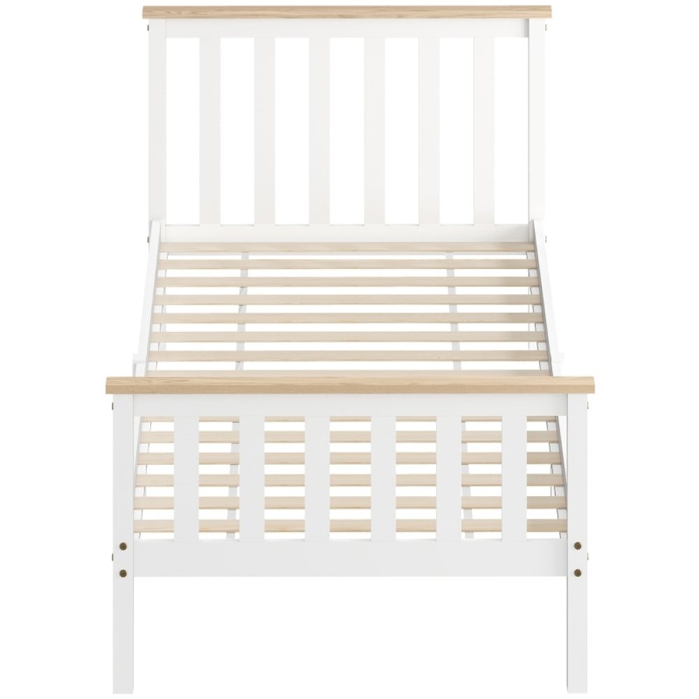 Bedframe – Eenpersoonsbed – Bedombouw – Slaapbank – Logeerbed – Wit – Met Opbergruimte – Stevig & Eenvoudig Te Monteren
