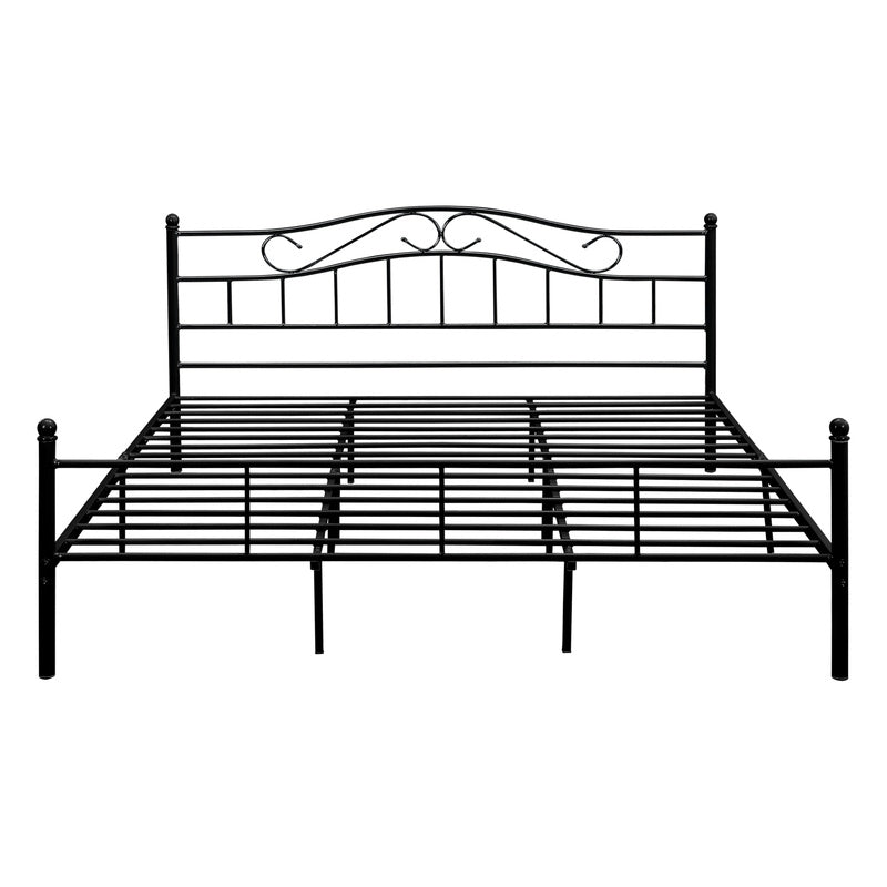 Metalen Bed – Stalen Bed – Kinderbed – Eenpersoonsbed – Tweepersoonsbed – Mat Wit – 140 x 200 cm – Stevig Metalen Frame – Inclusief Lattenbodem