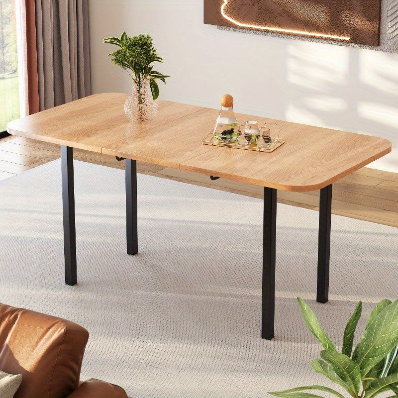 Uitklapbare Eettafel – Uitschuifbare Tafel – Keukentafel – Verstelbare Tafel – Vouwtafel – Stevige Aluminium Onderstel – Verstelbare Lengte 120-160 cm